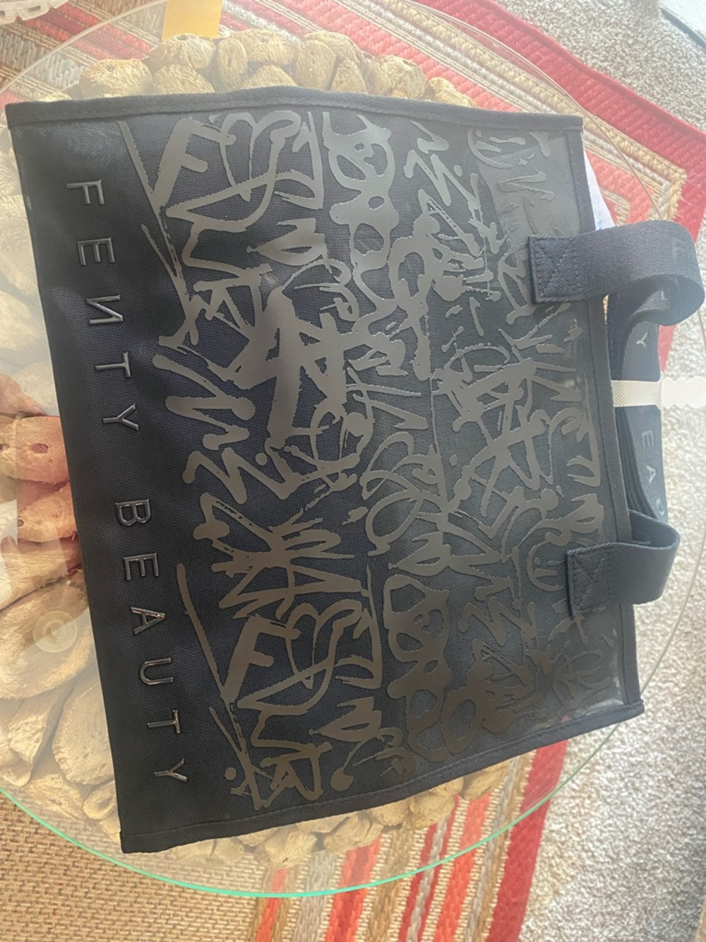 Fenty Beauty Black Graffiti Toiletry Bag